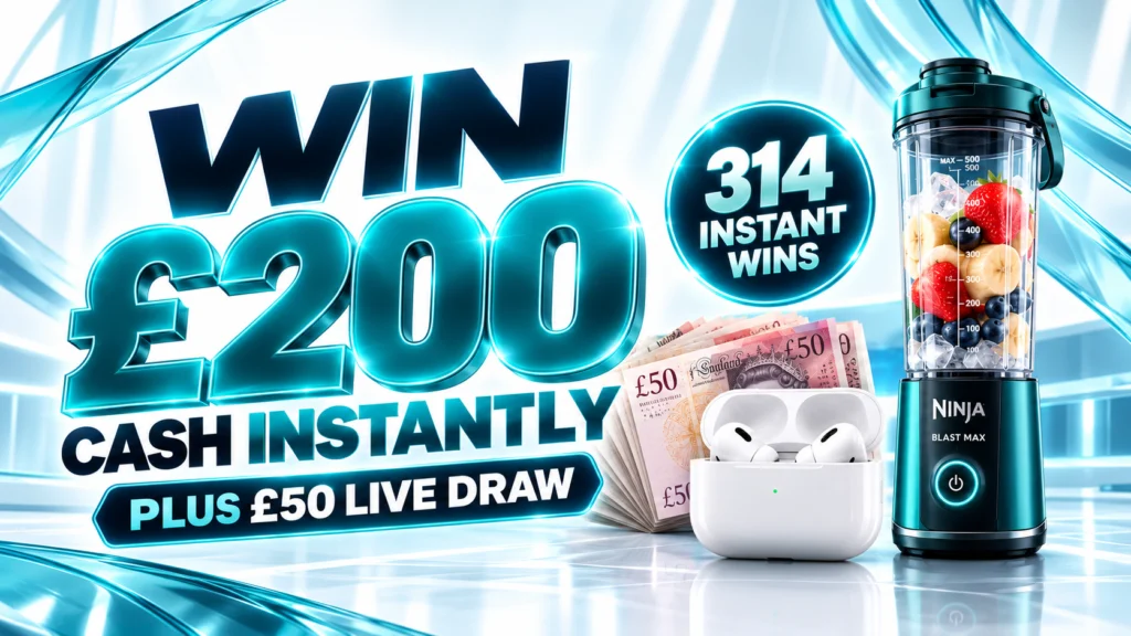 Win £50 Cash + £885 in Instant Win Prizes